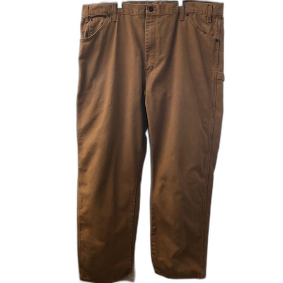 Dickies Mens Tan/Brown Carpenter Cargo Utility Work Pants Zip Closure No Tag W42 - Picture 4 of 13